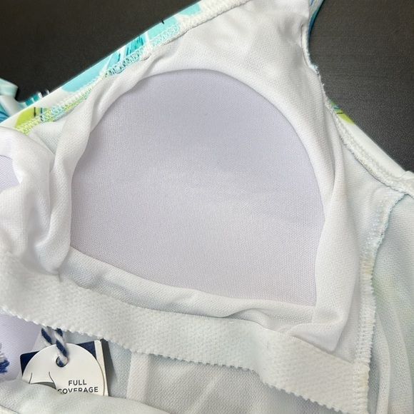 Sonnet Shores Skirted One Piece Bathing Suit 6 Leaf Print Full Coverage … - Picture 4 of 13